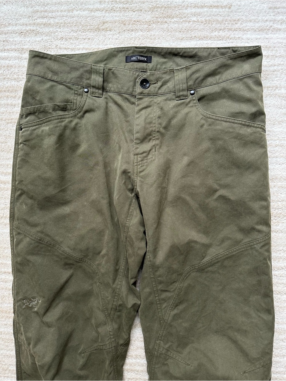 EUC Arc'teryx Cronin Cotton Pant Size Heavy Duty Climbing Utility Green 34” x32” - Picture 9 of 16
